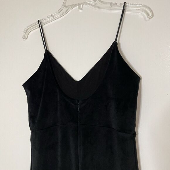 Lovers + Friends black velour vneck wide leg jumpsuit size US small - Picture 6 of 8